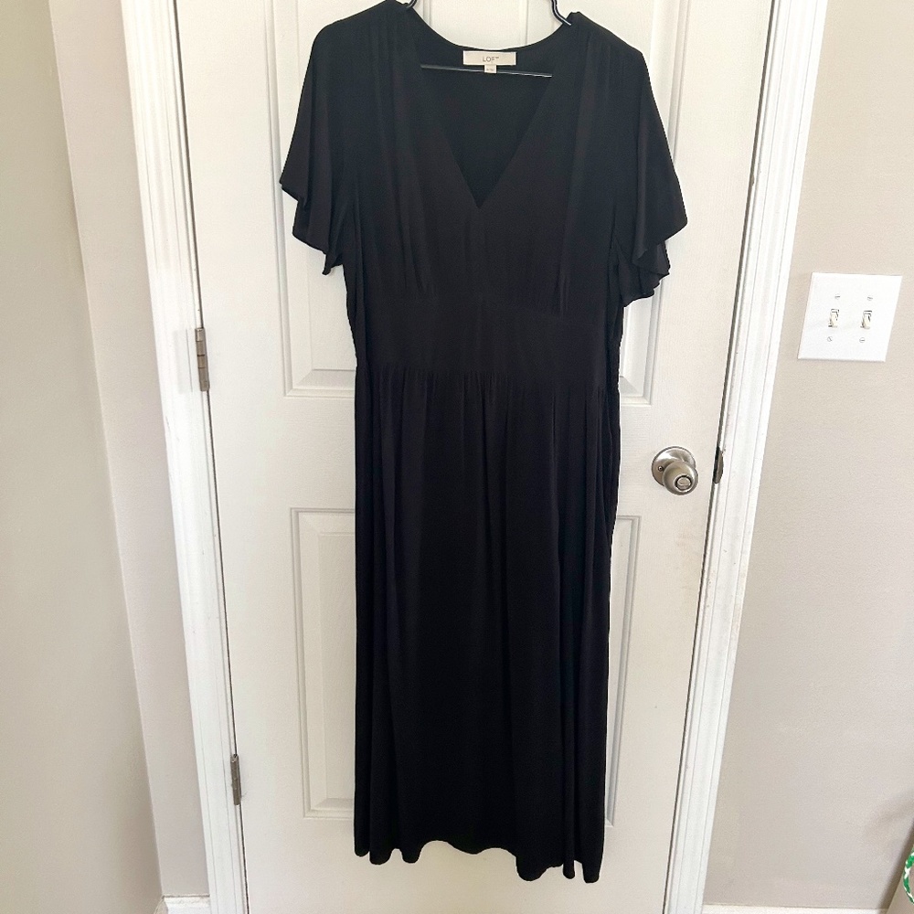 LOFT Midi Black Dress